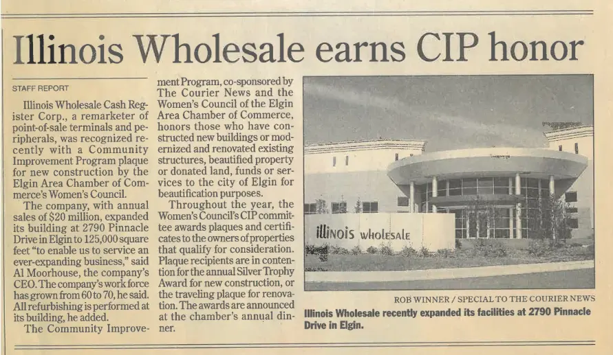 photo of IW Technologies newspaper CIP feature